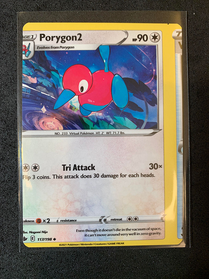 A valuable miscut Porygon2 card. (credit: u/Impossible-Job-9784)